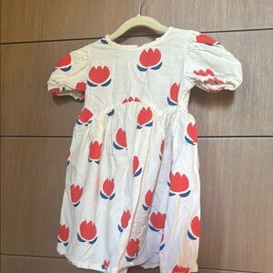 Floral Kids Dress - Red and White